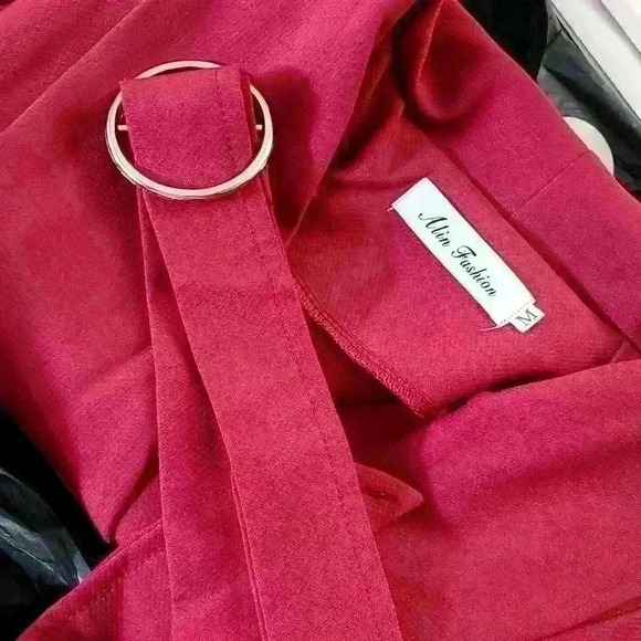 Vintage red dress with belt size s - Picture 13 of 14